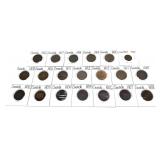 x20- Mixed dates Canadian large cents with 1