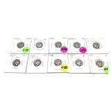 x10- Dimes, 90% silver, -x10 dimes, Sold by