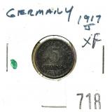 1917 German 5 pfennigs