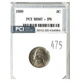 1938 Buffalo nickel, PCI slab certified MS-67 FS