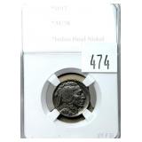 1937 Buffalo nickel, PCCB slab certified AU-58