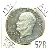 1971 Eisenhower dollar, 40% silver
