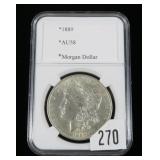 1889 Morgan dollar, AU