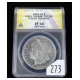 1890-CC Morgan dollar, ANACS slab certified VAM-4