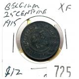 1915 Belgian 25 cents