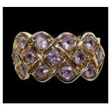 Sterling silver gold wash lavender topaz woven