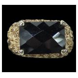 Sterling silver gold wash checkerboard cut dark
