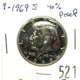 1969-S half dollar Proof, 40% silver
