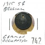1915 Belgian 5 cents