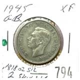 1945 British 2 shillings