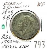 1929 British 2 shillings