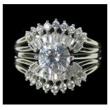 Sterling silver round brilliant cut CZ ring,