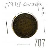 1918 Canadian large cent