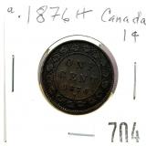 1876 H Canadian large cent