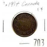 1917 Canadian large cent