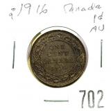 1916 Canadian large cent