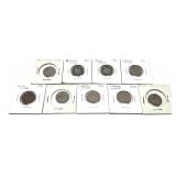 x9- Liberty nickels, mixed dates, -x9 nickels,