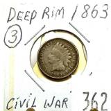 1863 Indian Head cent