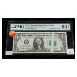 $1 Error note, series of 1974, PMG slab certified