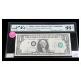 $1 Error note, series of 1969B, PMG slab certified
