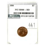 1936 Lincoln cent, PCI slab certified MS-66