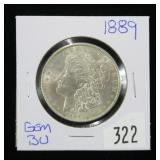 1889 Morgan dollar, gem BU