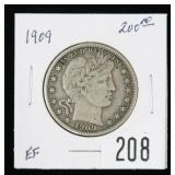 1909 Barber half dollar