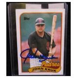 John Kruk Topps 1989 #235 signed card