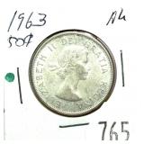 1963 Canadian half dollar