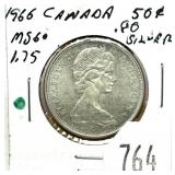1966 Canadian half dollar