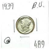 1939 Mercury dime, Unc.