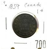1859 Canadian large cent