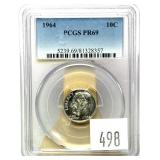 1964 dime, PCGS slab certified Proof-69