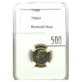 1968 dime, PCCB slab certified MS-65