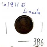 1911-D Lincoln cent