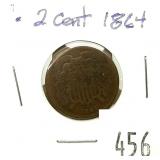 1864 2-cent piece