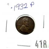 1932 Lincoln cent