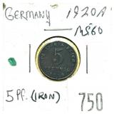 1920 German 5 pfennigs
