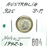 1942 Australian 3 pence