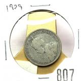 1929 Canadian quarter