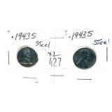 x2- 1943-S Lincoln cents, -x2 cents, Sold by the