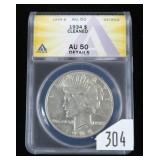 1934 Peace dollar, ANACS slab certififed