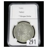 1921 Morgan dollar gem BU