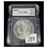 1904-O Morgan dollar, ICG slab certified MS-63