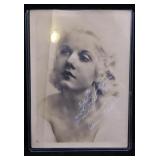 Photo signed by Jean Harlow, vertical crease,