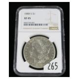 1888-S Morgan dollar, NGC slab certified XF-45