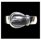 Sterling silver figural belt with buckle ring,