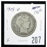 1905-O Barber half dollar