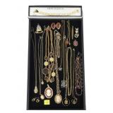 Lot, fashion jewelry, including gold filled cameo