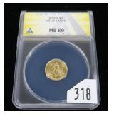 2023 $5 Gold Eagle, ANACS slab certified MS-69